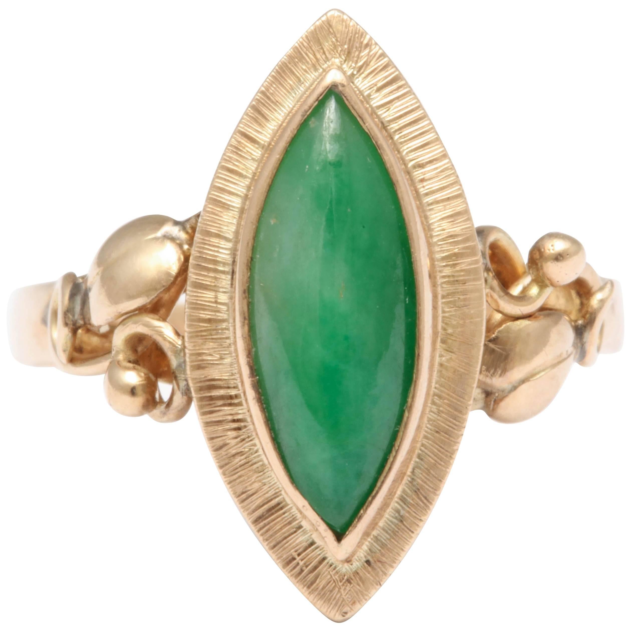 Art Nouveau Jade Ring