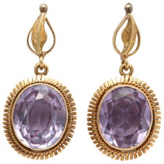 18 Karat Purple Sapphire Earrings