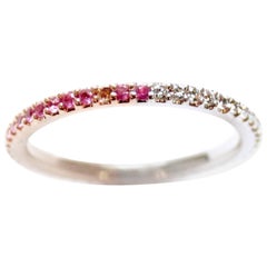 White Diamond and Pink Sapphire Shareena Band Ring 4