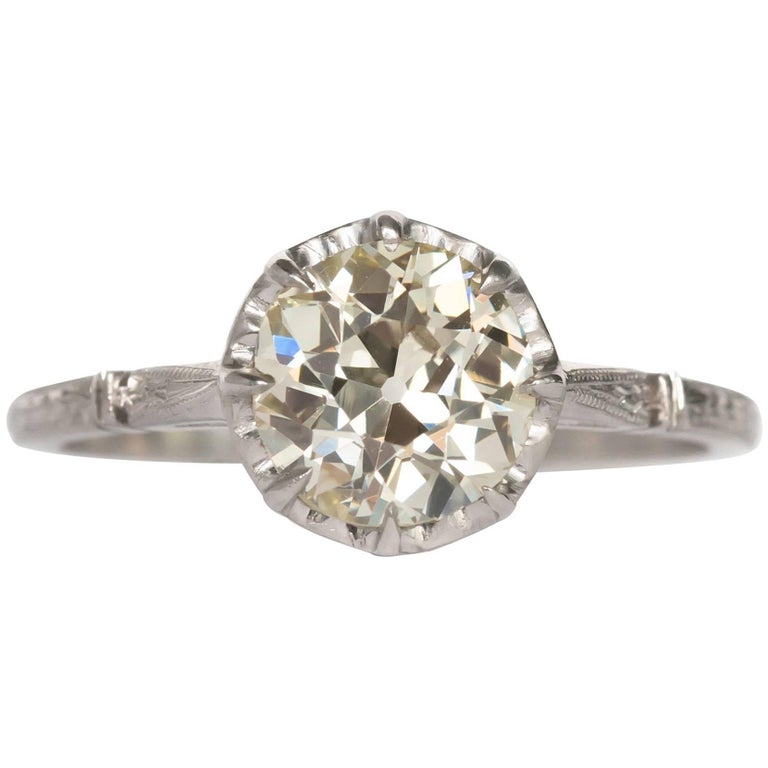 1.52 Carat Platinum Diamond Engagement Ring For Sale at 1stDibs