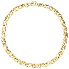 Vintage 18 Karat Yellow Gold Fancy Link Chain Necklace