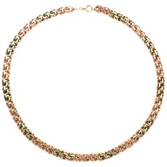 Vintage Rose Gold and Green Gold Chain Necklace