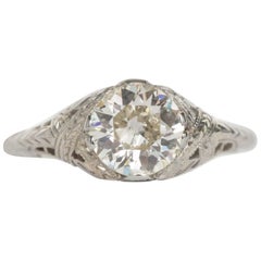 GIA Certified 1.06 Carat 18 Karat White Gold Diamond Engagement Ring