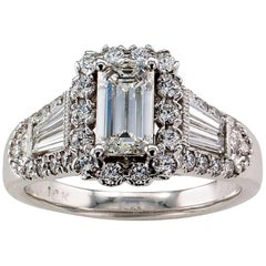 GIA 0.75 Carat Emerald Cut Diamond Engagement Ring