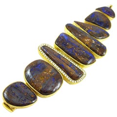 K. Brunini Jewels Magnificent Koroit Opal and Diamond Bracelet 8