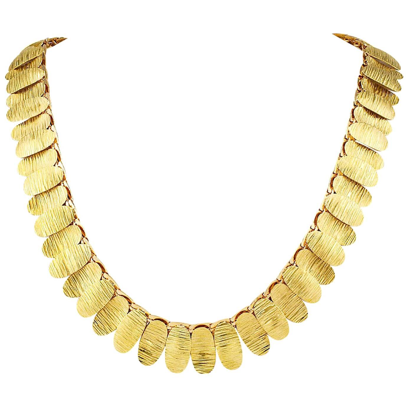 1960s Green and Pink Gold Link Necklace