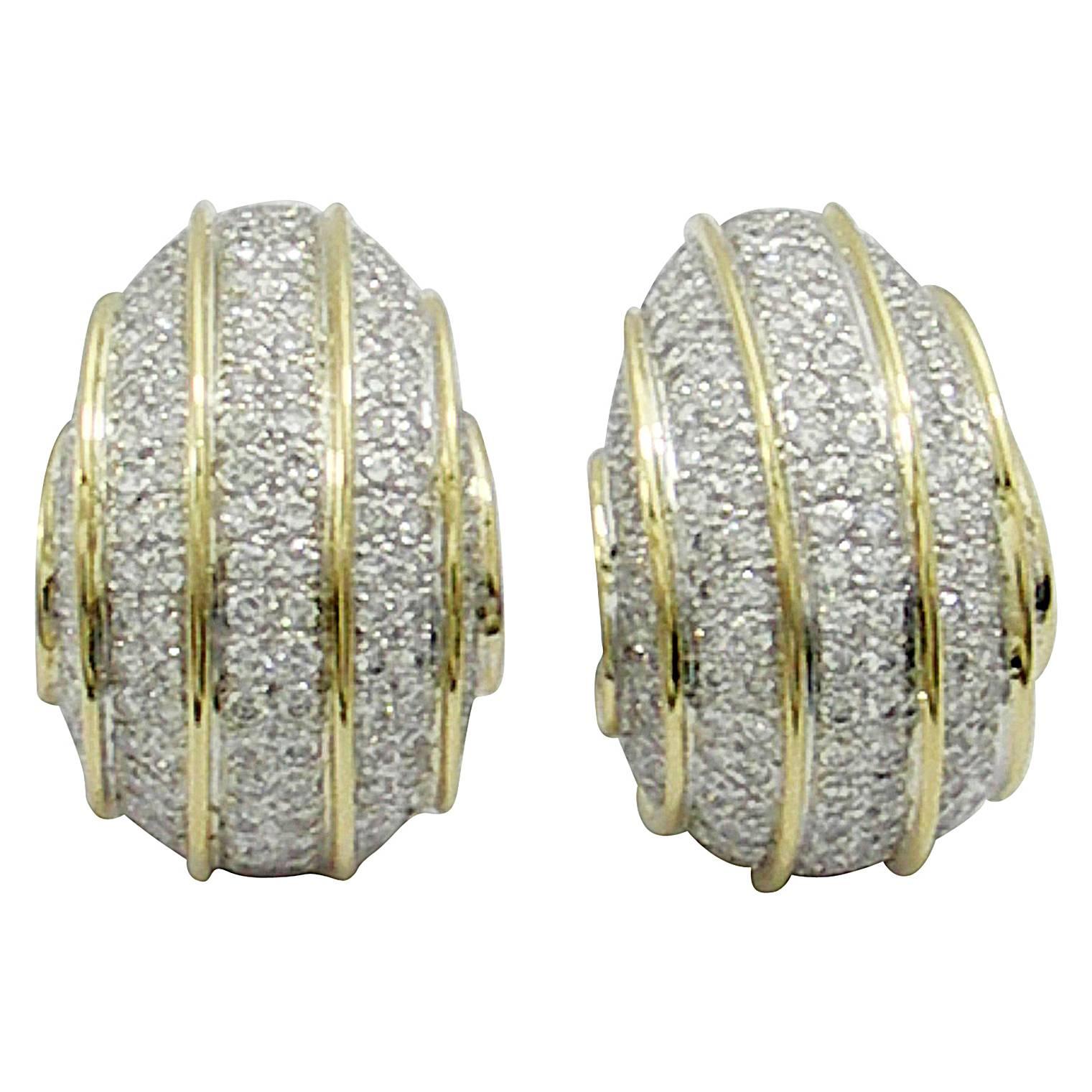 Bombe Gold and Diamond Earrings