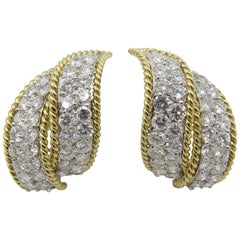 Diamond Gold Scroll Earrings