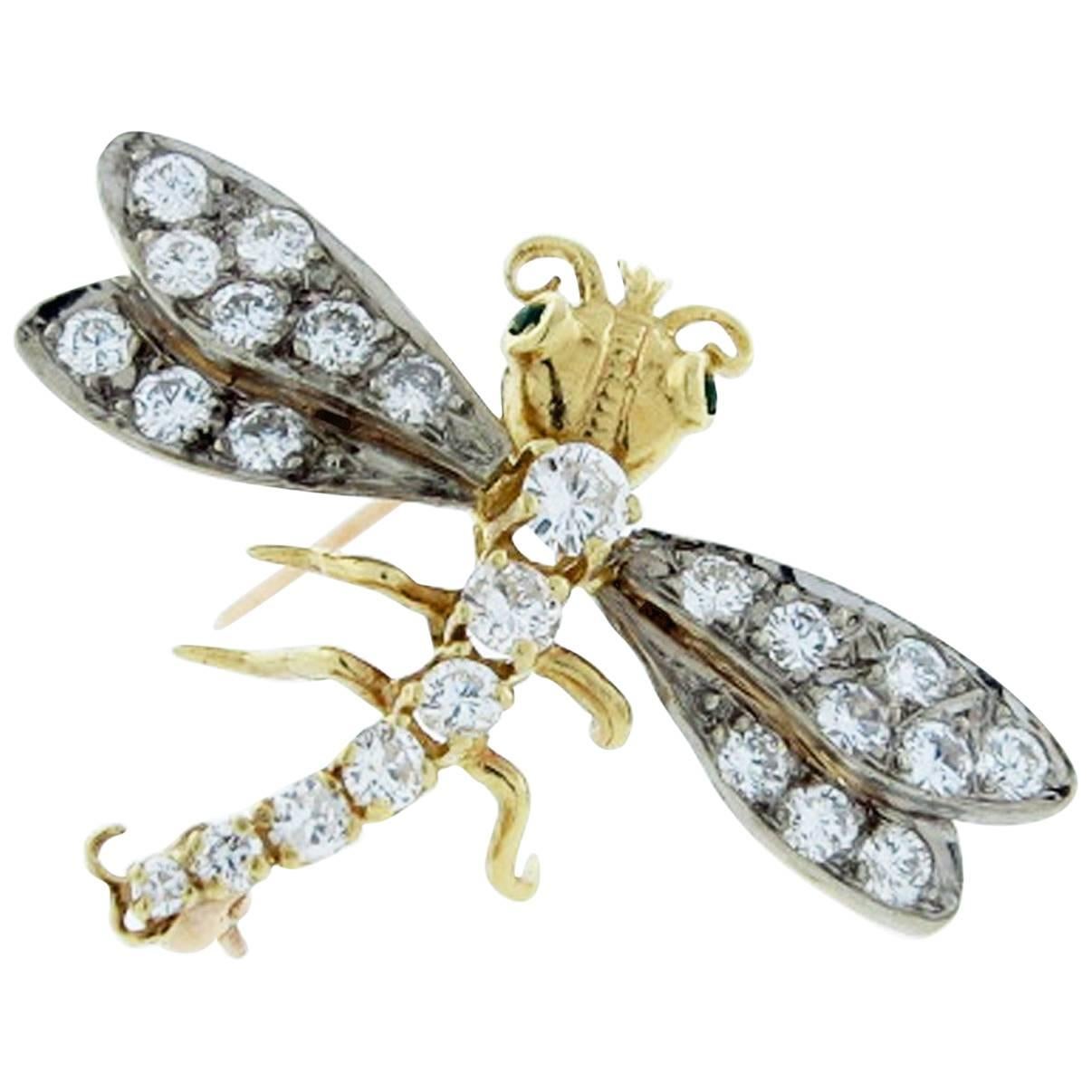 Herbert Rosenthal Diamond Dragonfly Brooch