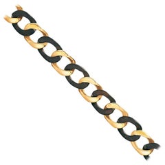 1970s Van Cleef & Arpels Yellow Gold Wood Curb Link Bracelet