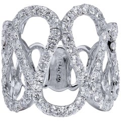 2.23 carat Diamond Loop Design 18 Carat White Gold Ring Size 6