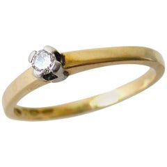 Nils Westerback Gold Diamond Finnish Modern Engagement Ring