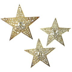 Three circa 1890 Diamond Star Pins