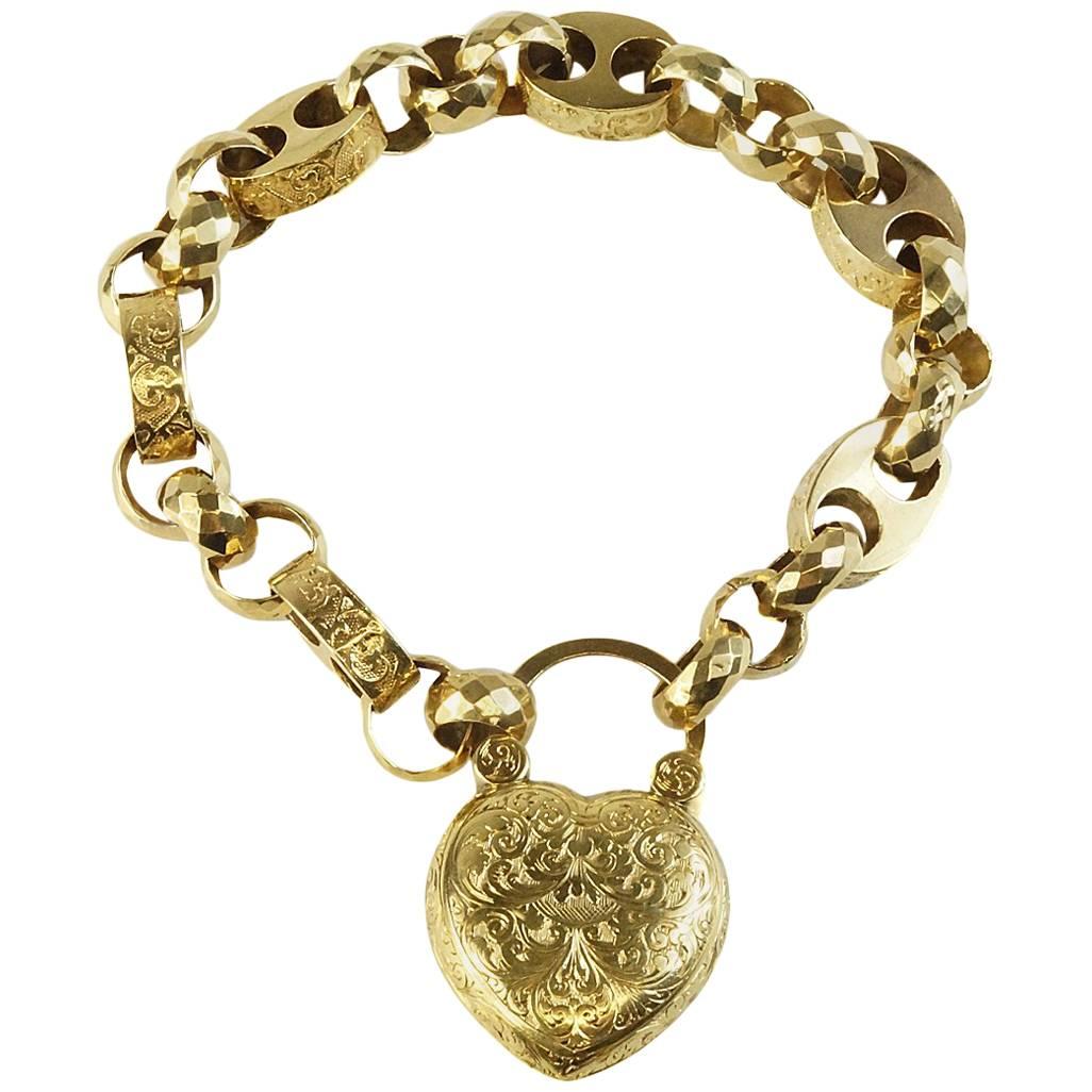 English Padlock Heart Bracelet For Sale