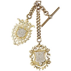 Rose Gold Antique Charm Necklace Set with Diamonds