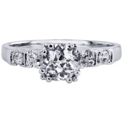 0.72 Carat Old European Cut Diamond Engagement Ring