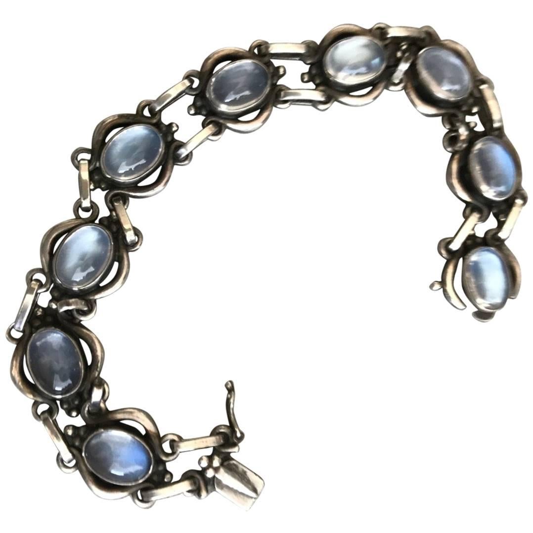 Georg Jensen Sterling Silver Bracelet No 10 with Moonstone