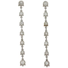 Gorgeous Platinum Diamond Dangle Tulip Earrings 2