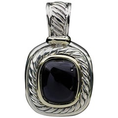 David Yurman Black Onyx Albion Silver and Gold Enhancer Pendant 5