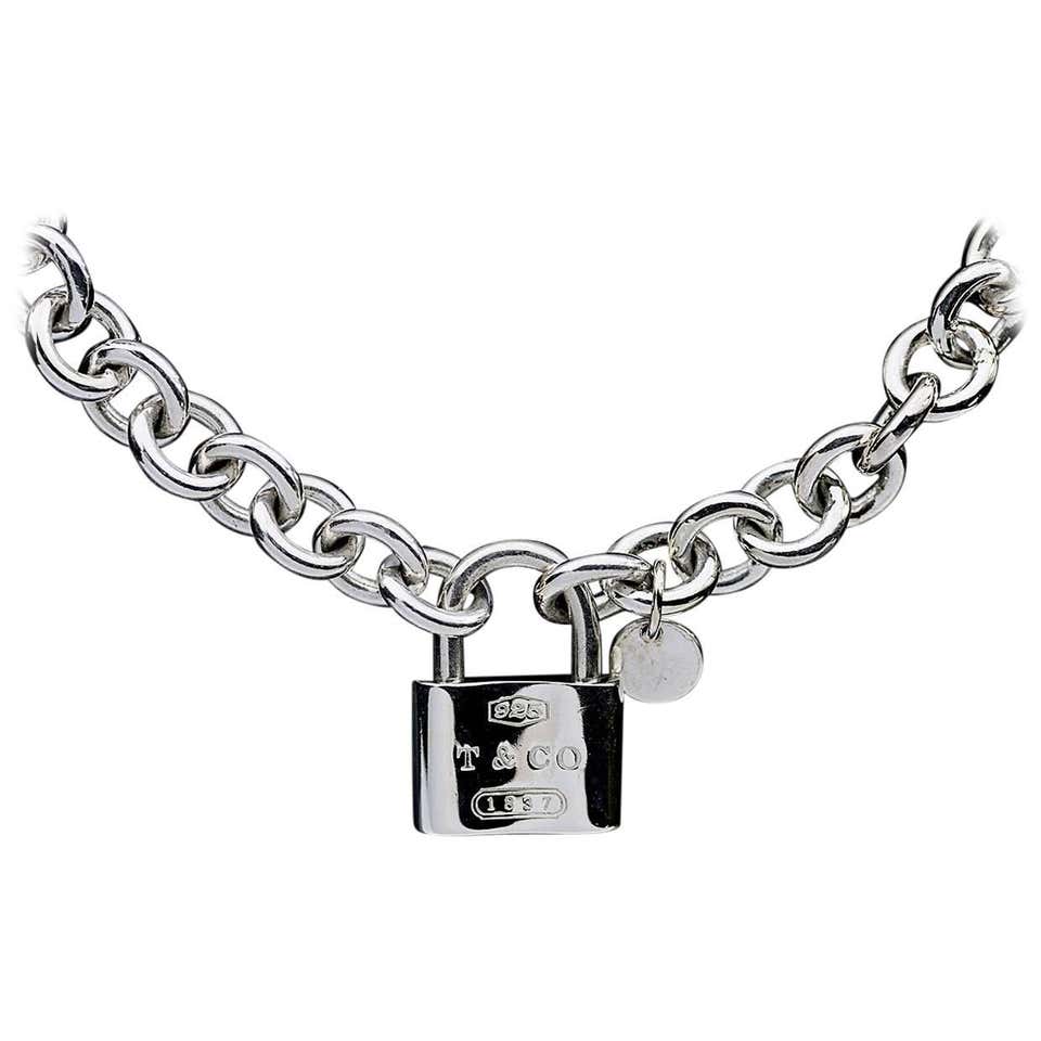 Tiffany lock necklace silver Clearance