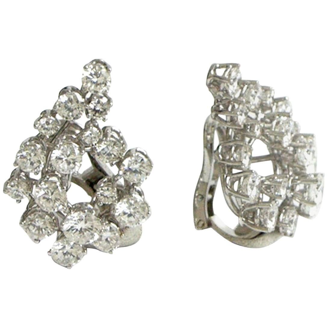 Earring in Diamonds 6.66 La Dolce Vita Period For Sale