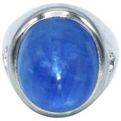 Vintage 1940s Star Sapphire and Diamond Ring