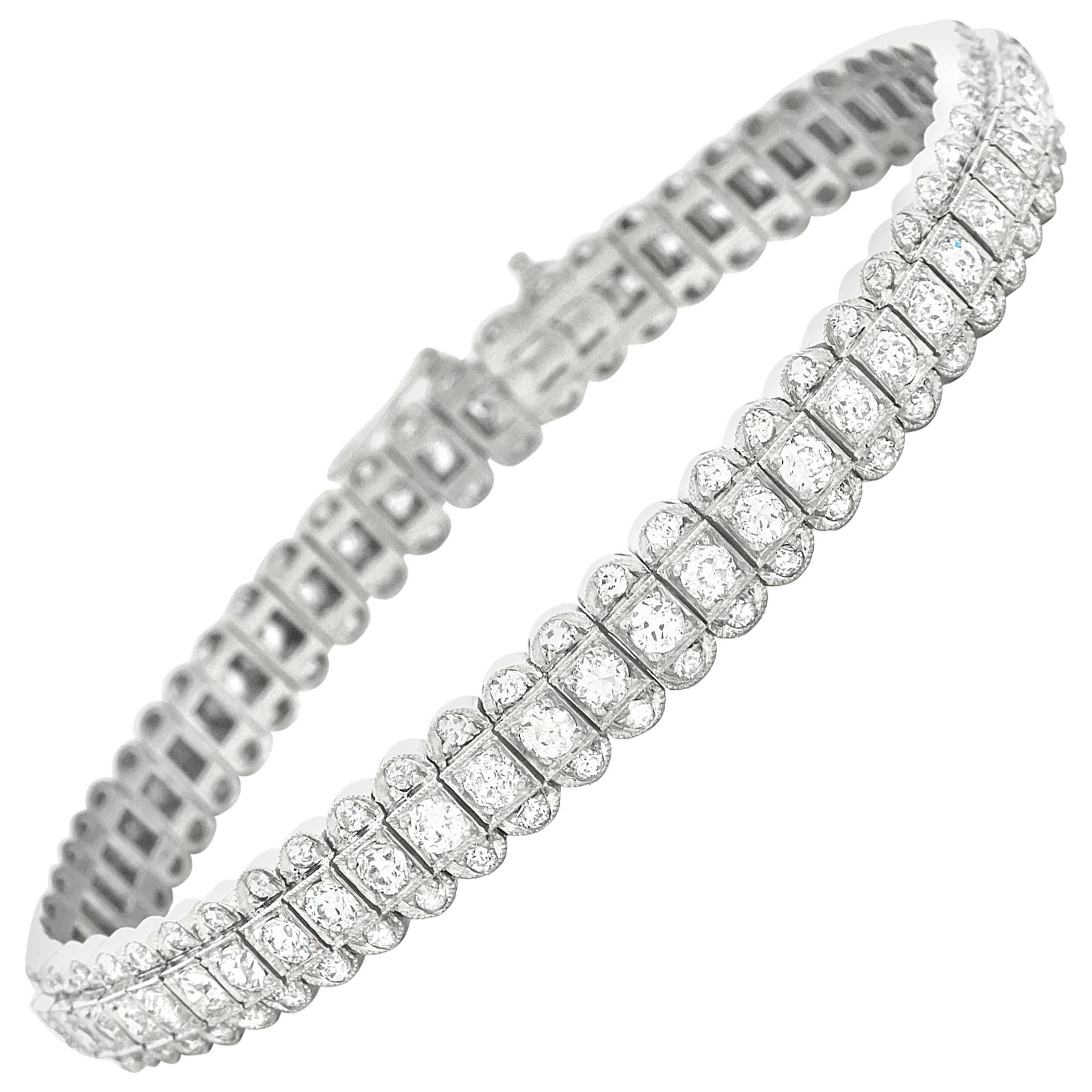 Art Deco Diamond Set Platinum Bracelet