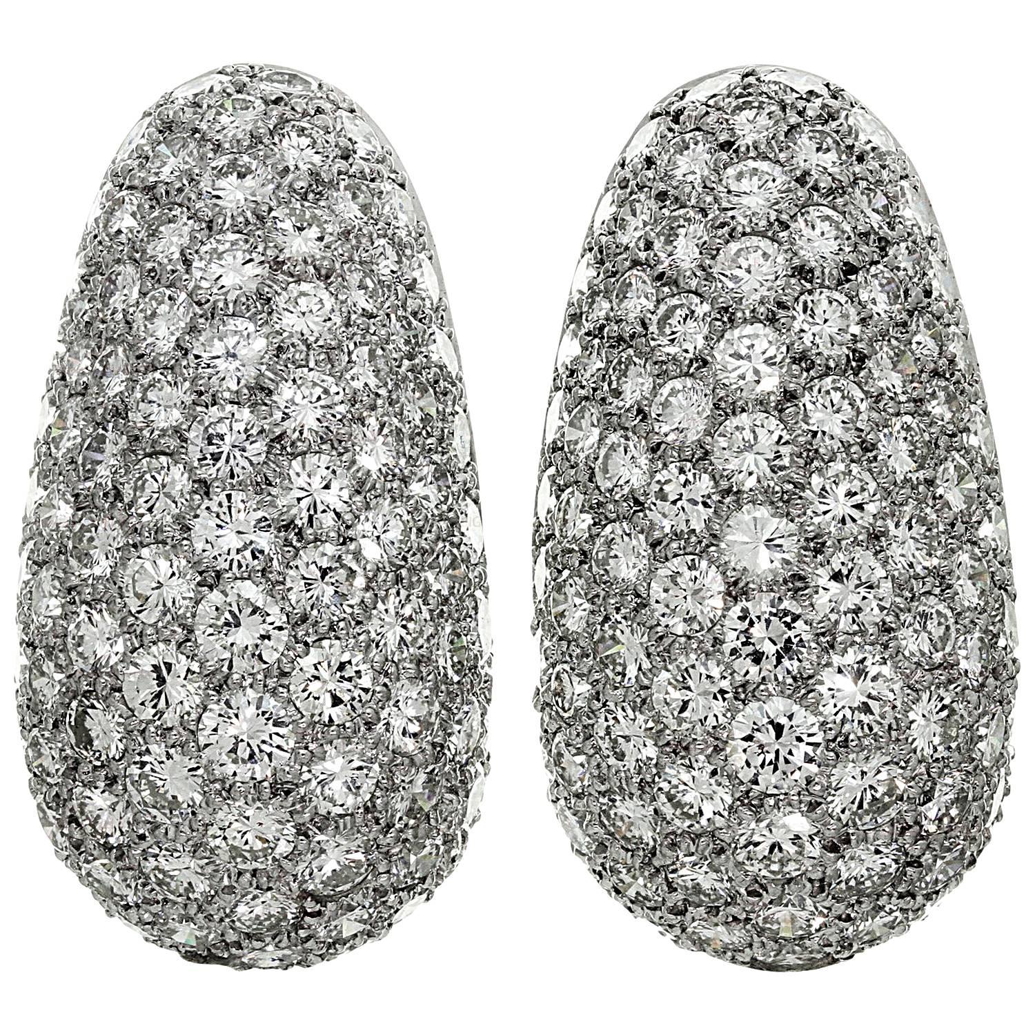 Van Cleef & Arpels Diamond Platinum Earrings