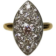 Antique Edwardian Tiffany Diamond Platinum Gold Ring 7