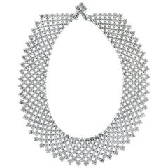Tiffany & Co. "Lace" Platinum Diamond Necklace 8