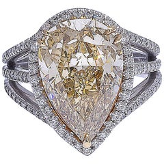 GIA Certified Fancy Color Yellow Diamond Ring 1