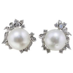 Luise Australian Pearl and Diamond Stud Earrings 4