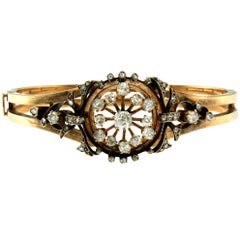 Victorian Gold Diamond Bangle Bracelet