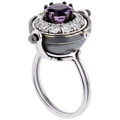 Elie Top Bague Sirius Or, améthyste, diamants
