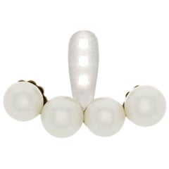 Yvonne Leon Contemporary 18K Ear Jacket with Four Pearl and Stud Pearl 18K Gold