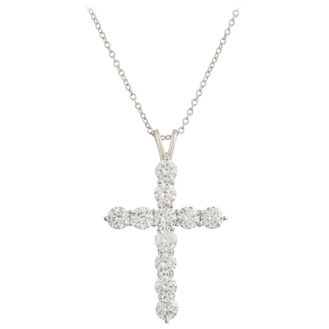 Tiffany Diamond Cross Pendant 1.65 Carat