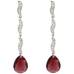White Diamond Dangle Earrings
