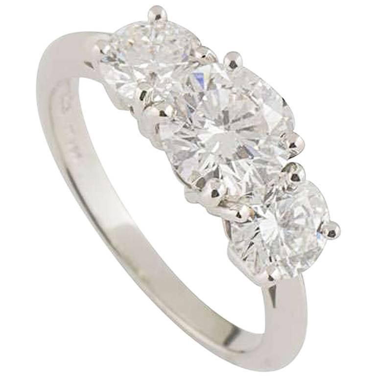 Tiffany and Co. Diamond Trilogy Ring 1.26 Carat at 1stDibs