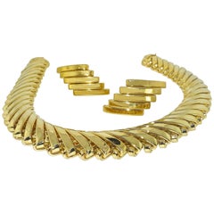 Gold Necklace and Earrings 11