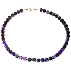 Opaque Amethyst Cubes with Silver Accents Necklace 5