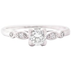 Vintage Mid-Century Diamond Engagement Ring in Platinum