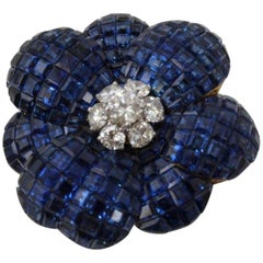 Stunning Sabbadini Sapphire and Diamond Brooch