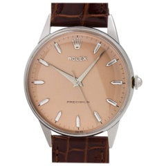 Rolex Stainless Steel Manual Wind Dress Wristwatch, circa 1950s 5