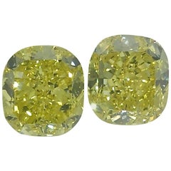 Matched Pair of Vivid Yellow Diamonds 1