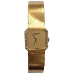 Vintage Chopard Ladies Yellow Gold Diamond Manual Wind Wristwatch