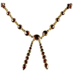 Antique Victorian Garnet Necklace circa 1880 Bohemian Garnets