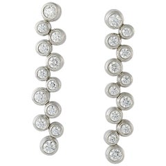 Tiffany & Co. Diamond Bubble Platinum Drop Earrings