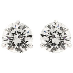 GIA Certified 4.09 Carat Total Diamond Stud Earrings