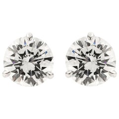 GIA Certified 4.09 Carat Total Diamond Stud Earrings