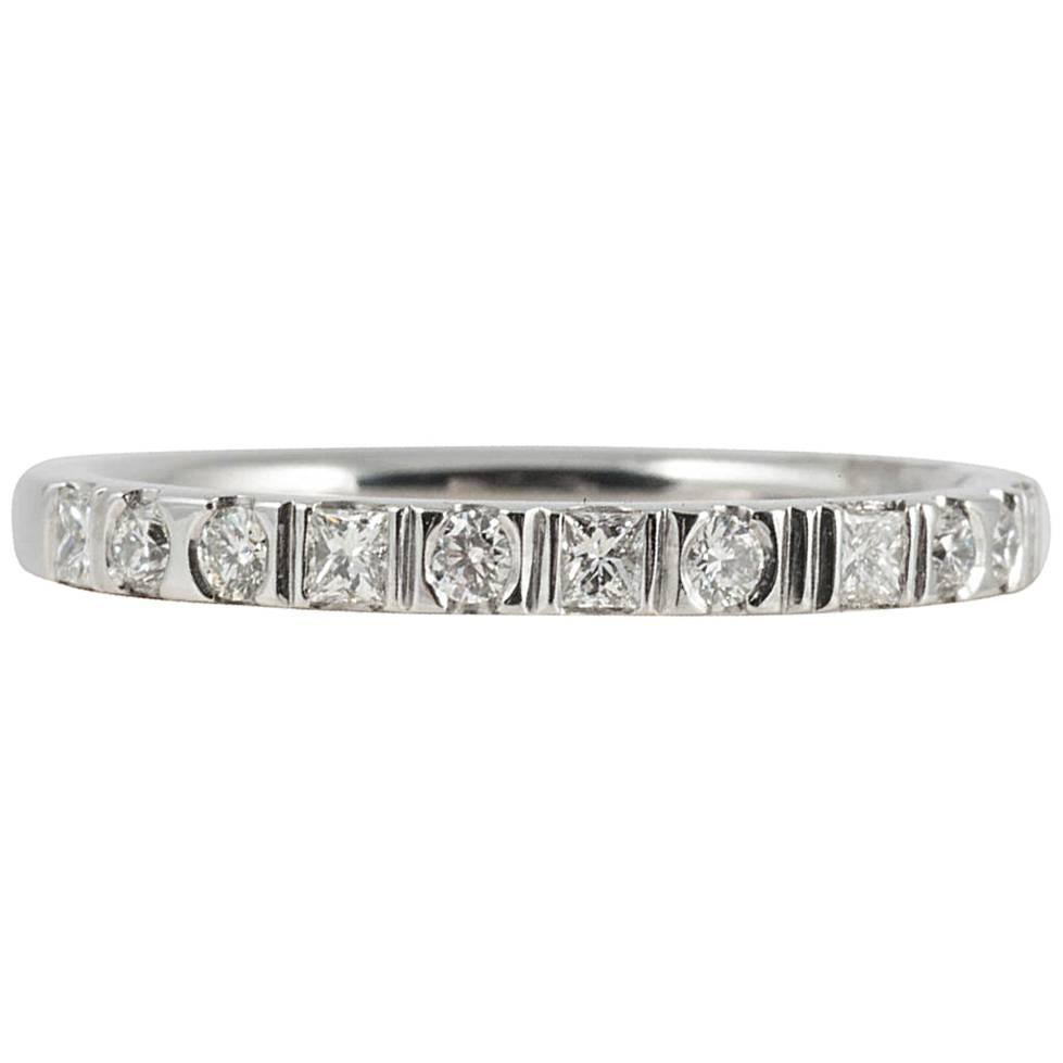 Platinum and Diamond Wedding Band Code by Edge, Binary Code Spells J and I For Sale